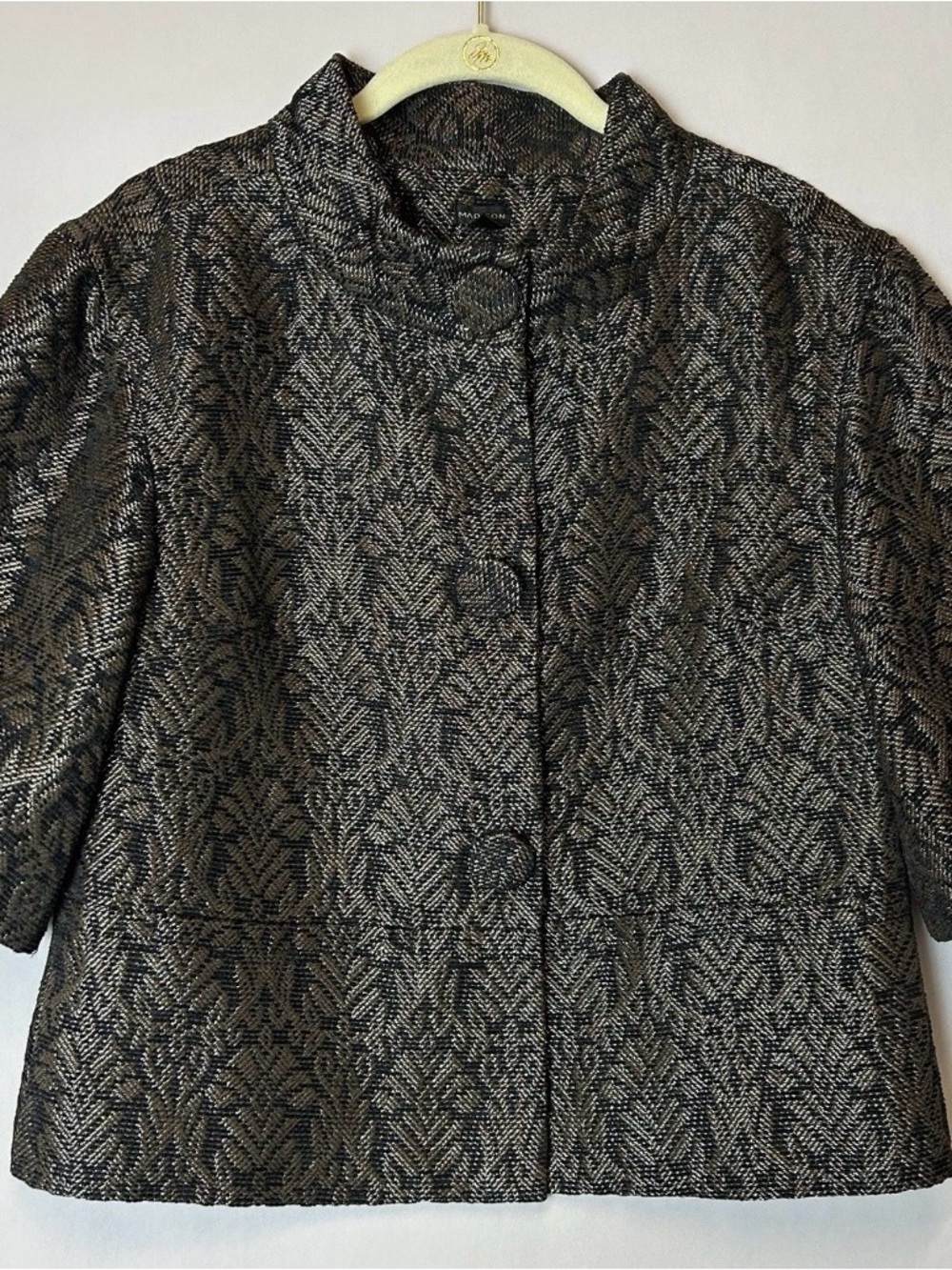 Madison Metallic Black & Gold Patterned Women's Jacket